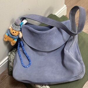 Elegant Blue Suede Women's Bag